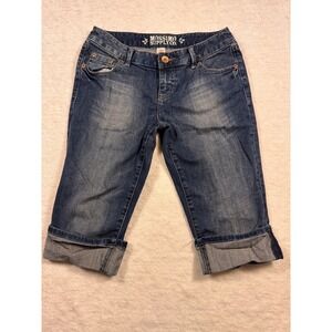 Mossimo Supply Co Kids Girls Blue Denim Capri Jeans Size 9 JRS‎ Cuffed Y2K